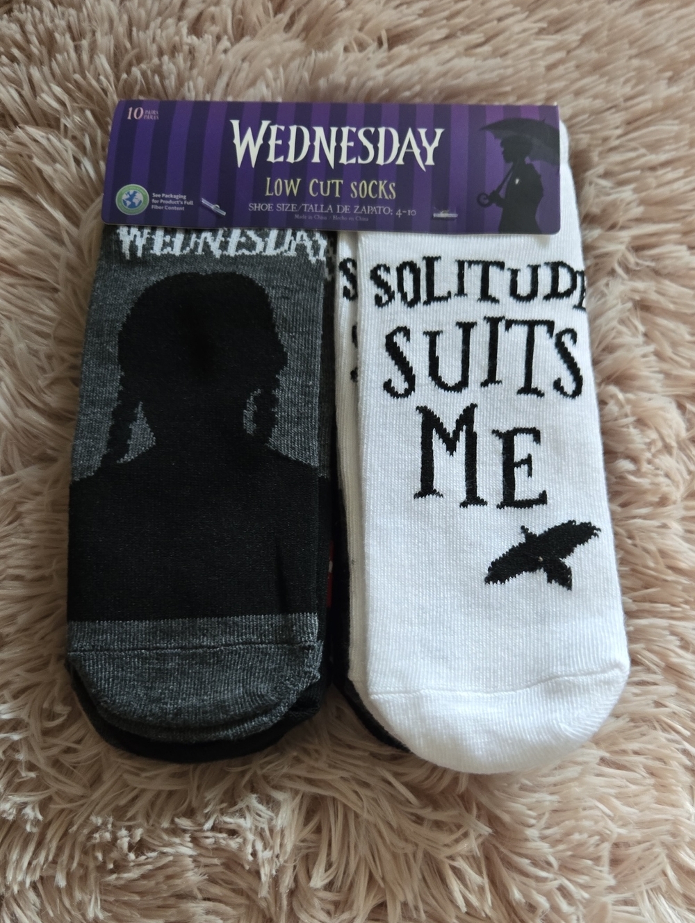 Brand New WEDNESDAY Movie Low Cut Ankle  Athletic Socks for women Size 4-10